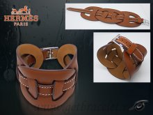 Hermes Fetiche Leather Bracelet Brown